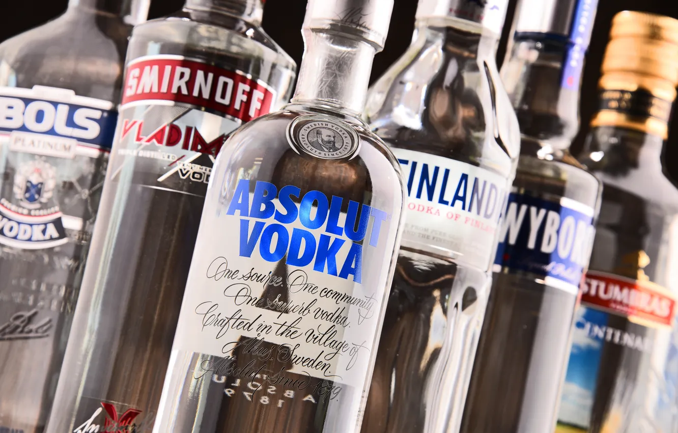Photo wallpaper bottles, alcohol, VODKA