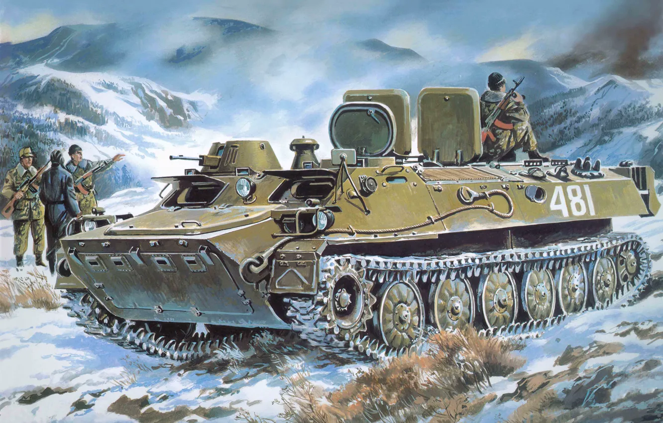 Photo wallpaper art, composition, floats, now, transportation, multipurpose, artillery, tractor