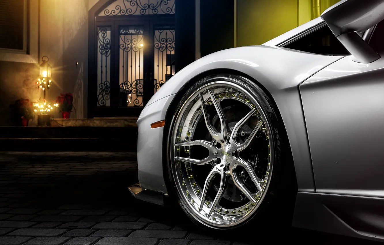 Photo wallpaper machine, auto, wheel, disk, Lamborghini Aventador