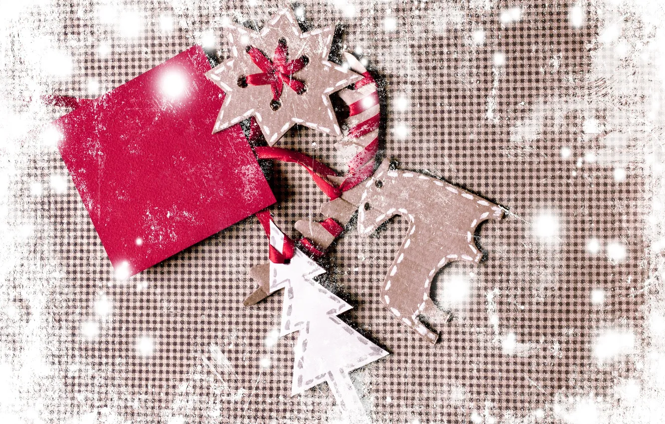 Photo wallpaper snowflakes, tree, deer, cardboard, DIY