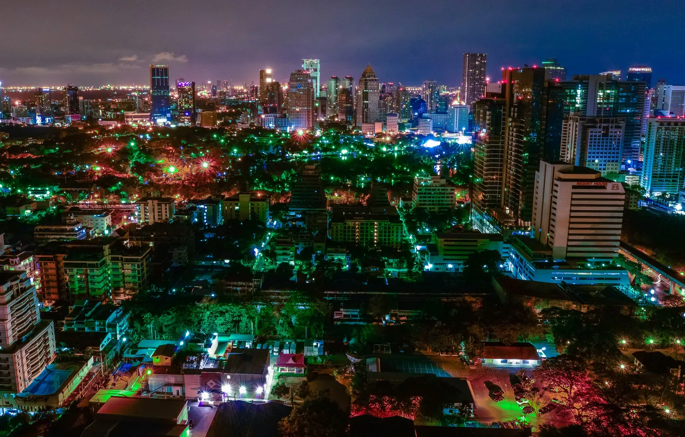 Photo wallpaper night, the city, photo, home, Thailand, megapolis, Bangkok