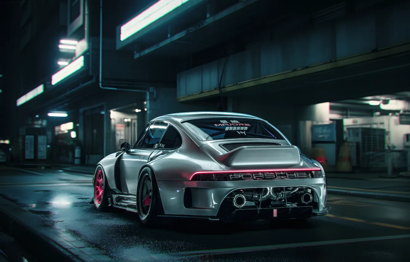 Photo wallpaper Porsche, Cyberpunk 2077, Cyberpunk, Cyberpunk Porsche