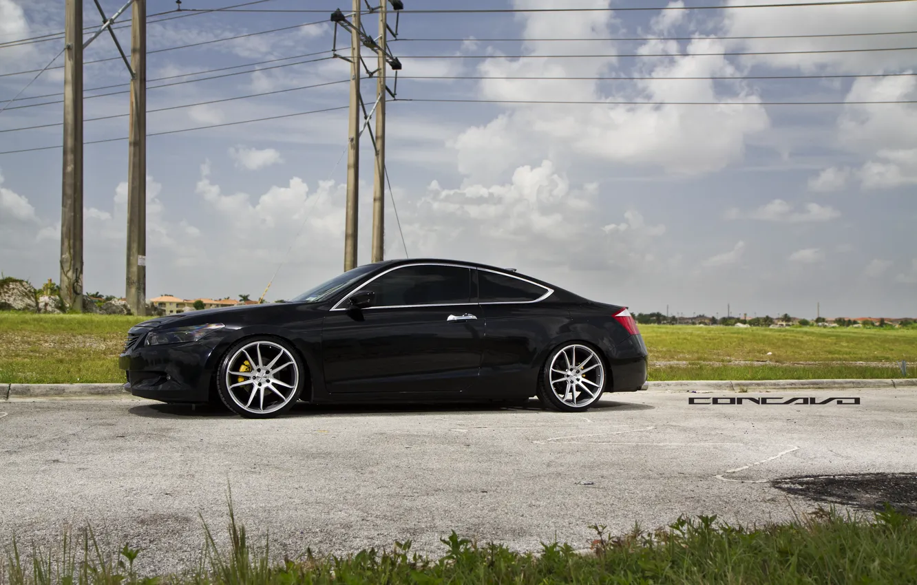 Photo wallpaper the sky, clouds, Honda, Accord, Coupe, Wheels, Concave, CW-S5