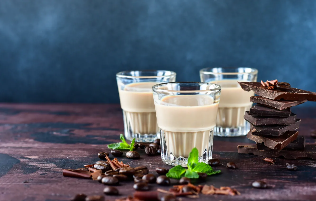 Photo wallpaper tile, chocolate, coffee, liqueur