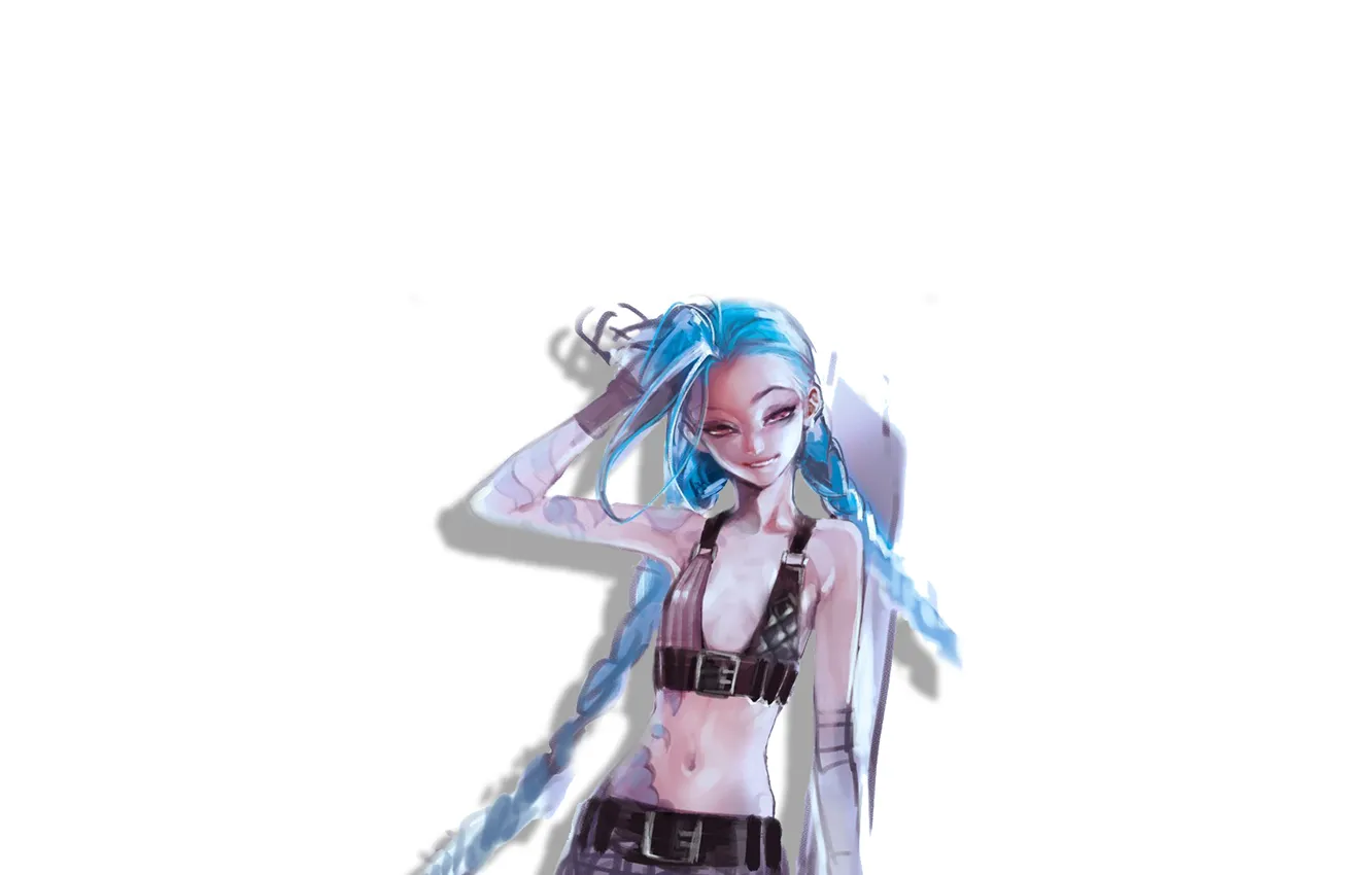 Photo wallpaper girl, shadow, League of Legends, Jinx