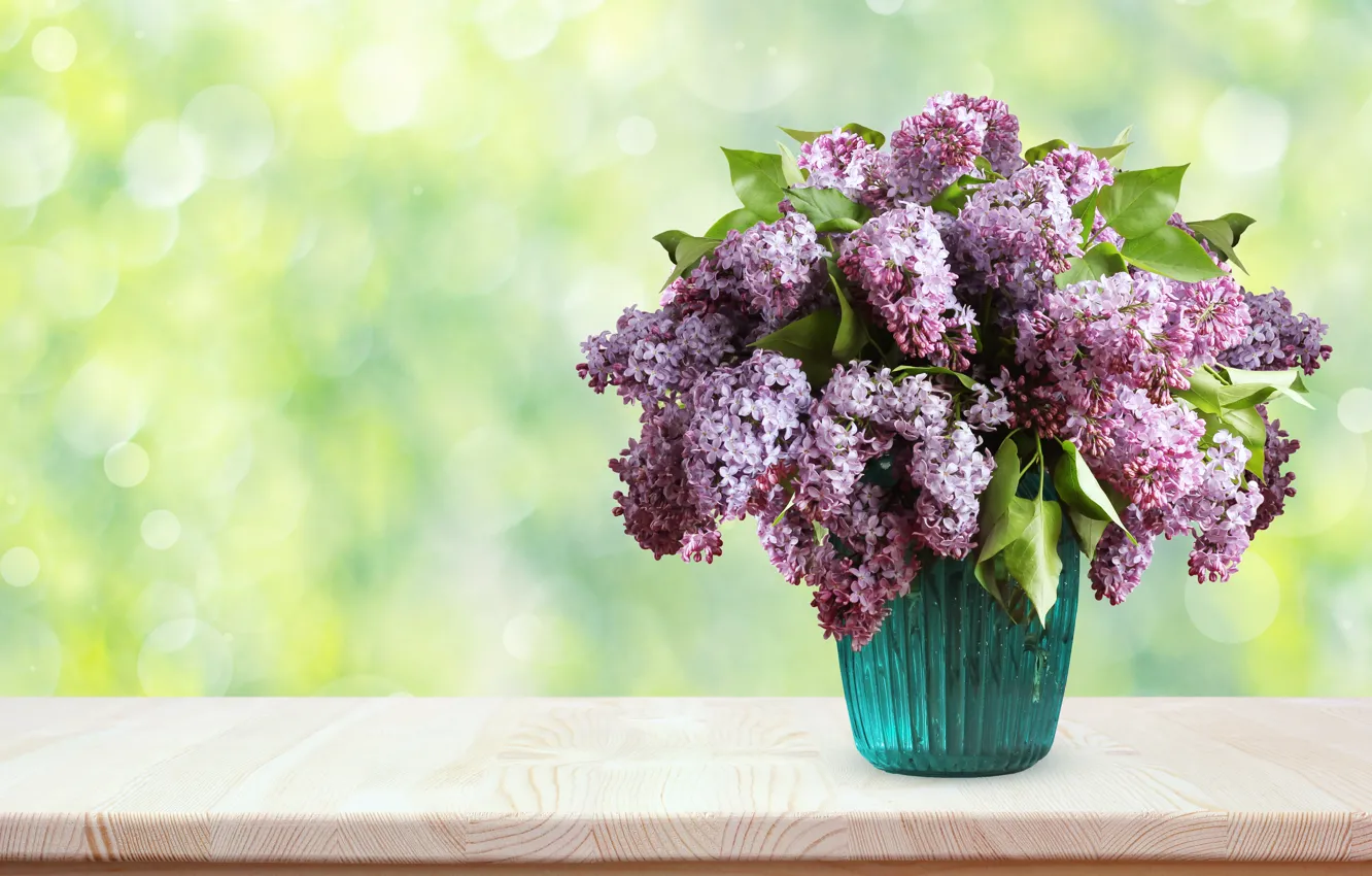 Photo wallpaper bouquet, spring, vase, lilac