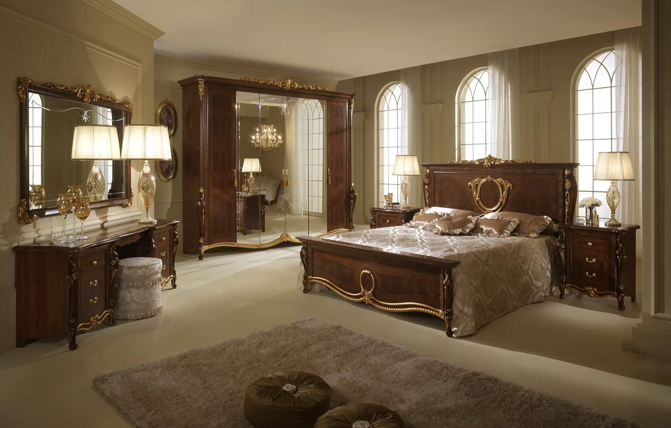 Photo wallpaper style, room, Villa, interior, bedroom