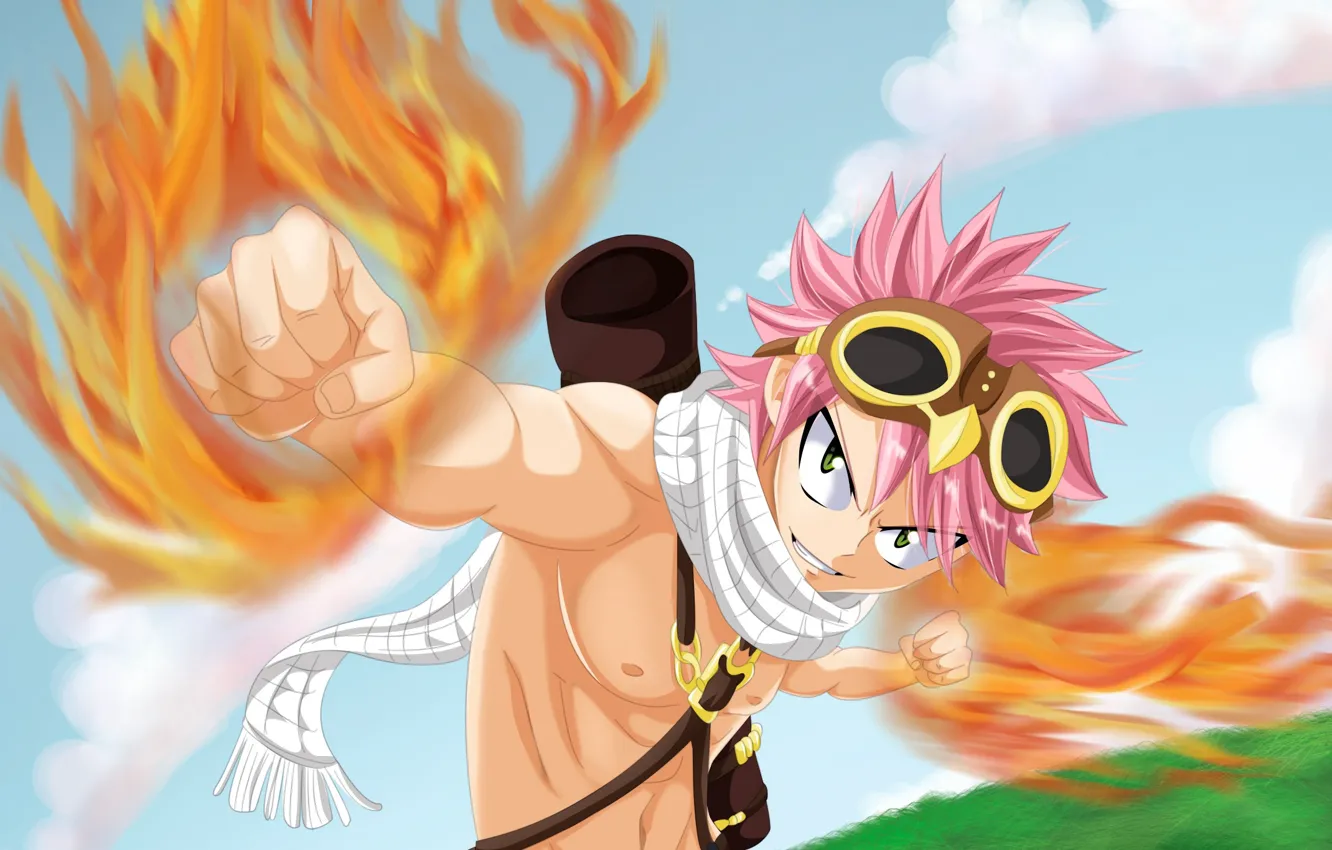 Photo wallpaper anime, art, fairy tail, Natsu, Fairy tail
