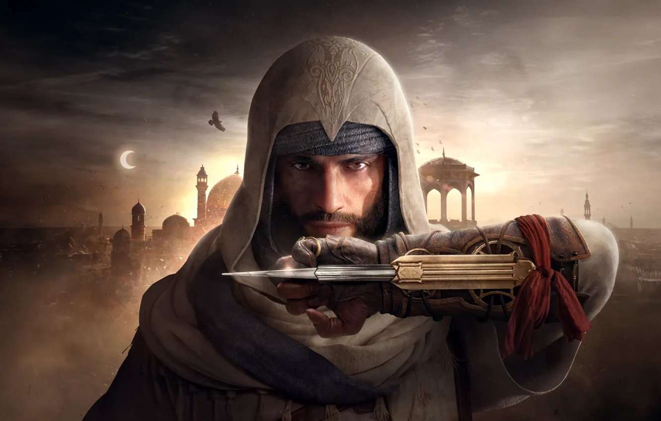 Photo wallpaper Assassin's Creed, assassin, the creed of the assassins, Baghdad, Assassin's Creed Mirage, Basim, Hidden Blade
