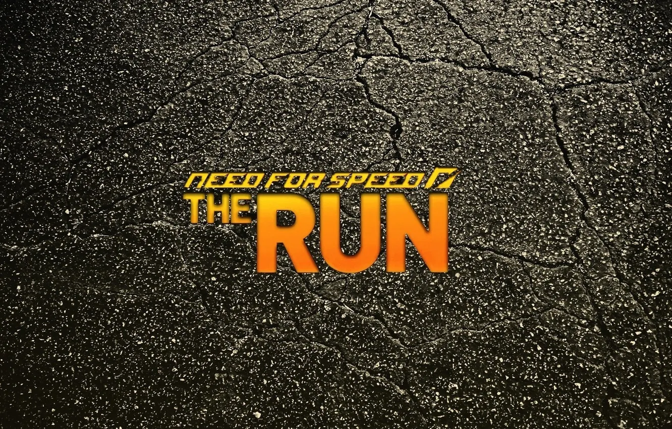 Photo wallpaper asphalt, cracked, background, the inscription, Need for Speed The Run