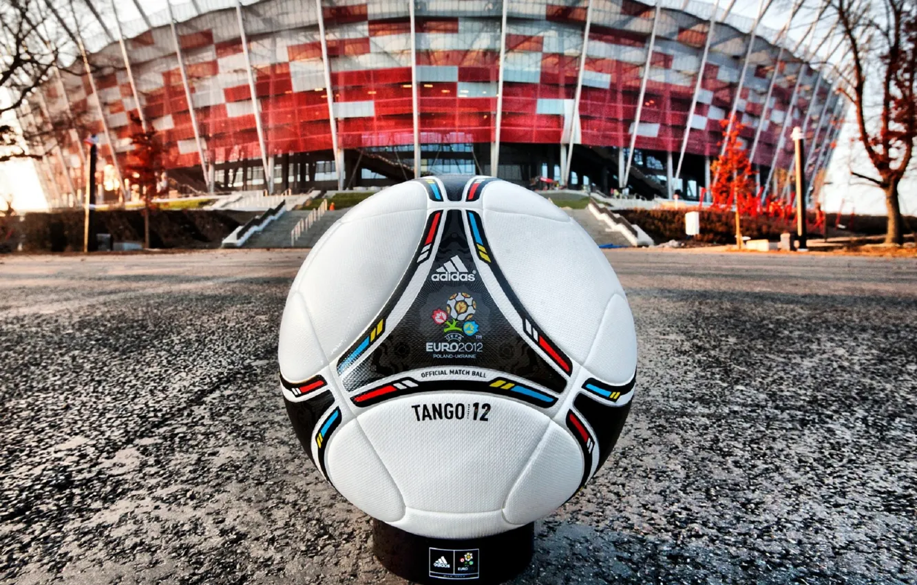 Photo wallpaper the ball, leather, Euro 2012, Stadium.