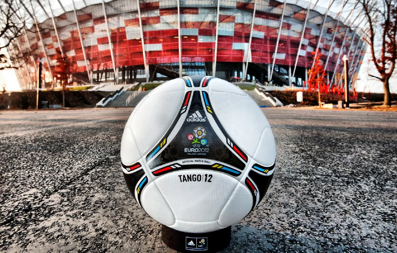 Photo wallpaper The ball, Leather, Euro 2012, Stadium.