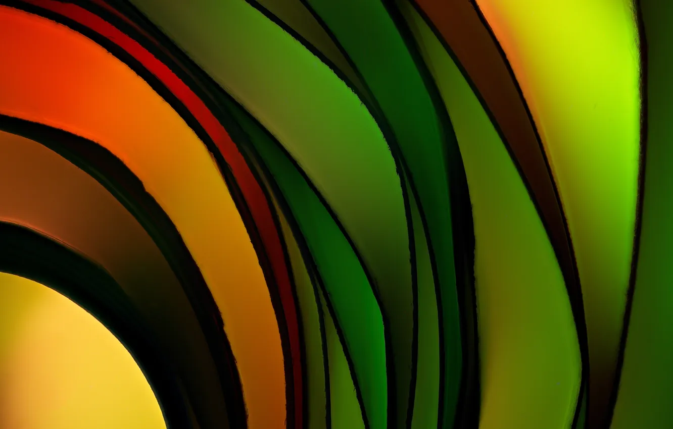 Photo wallpaper greens, line, yellow, abstraction, bright