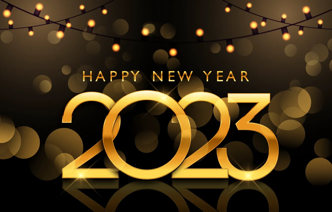 Photo wallpaper light, reflection, lights, the dark background, the inscription, Shine, new year, figures