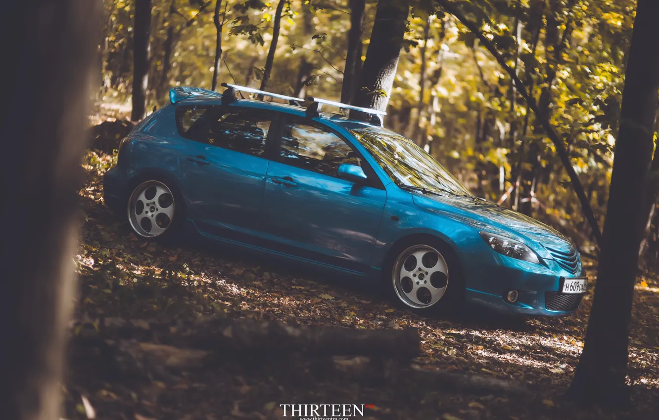 Photo wallpaper machine, auto, foliage, Mazda, photographer, Mazda, drives, auto