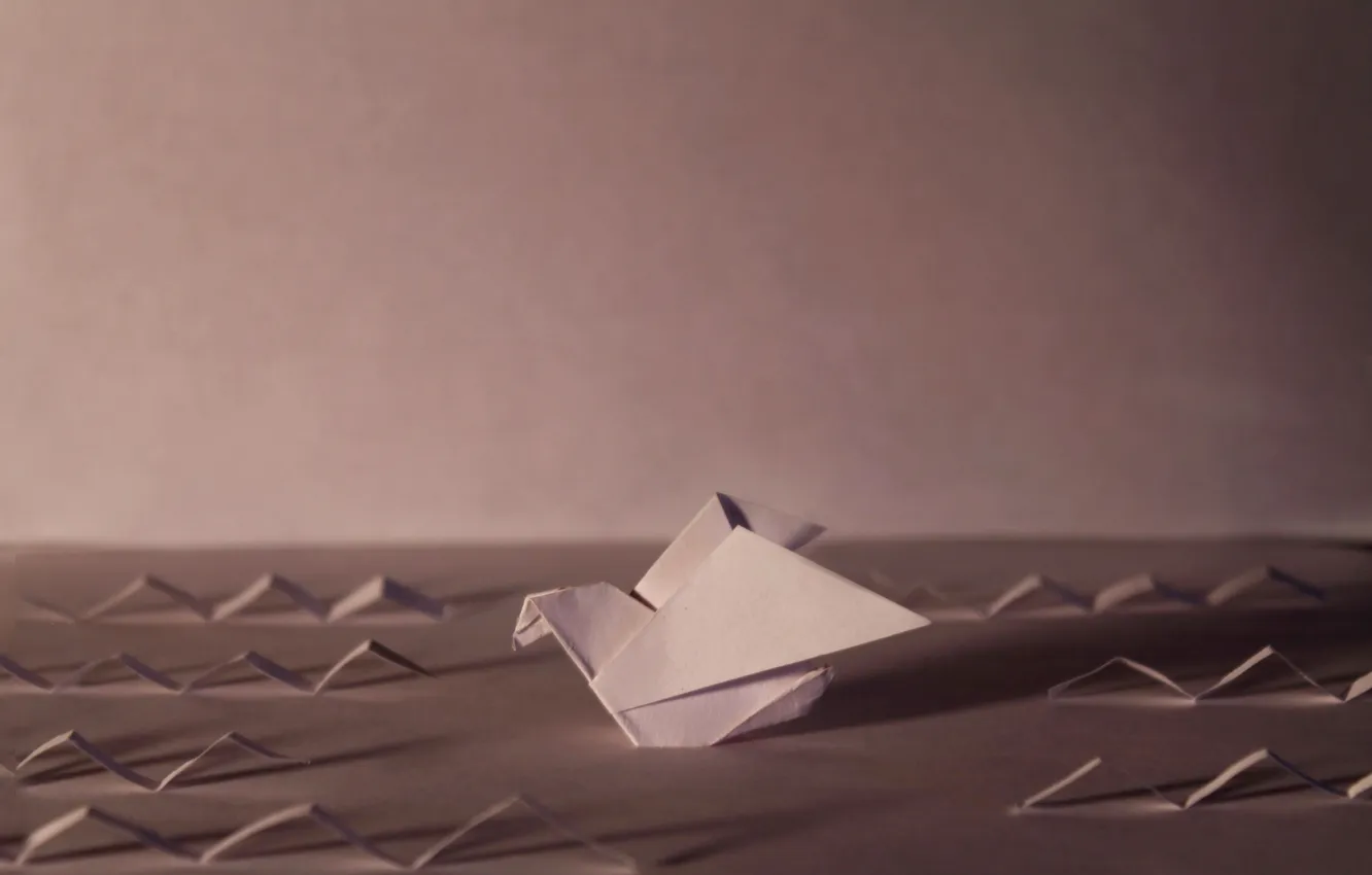 Photo wallpaper paper, bird, origami