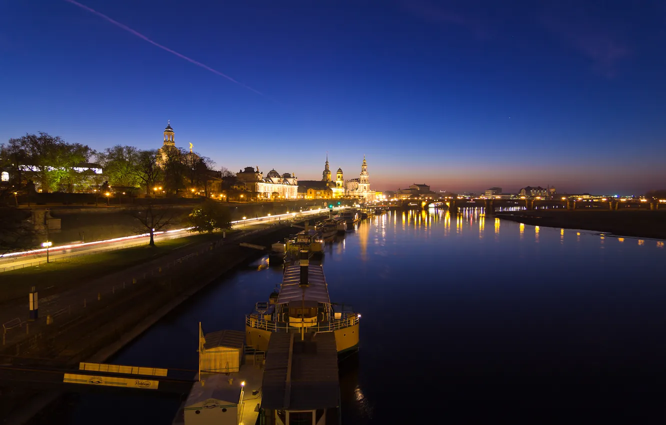 Photo wallpaper Germany, Dresden, Germany, night, Dresden