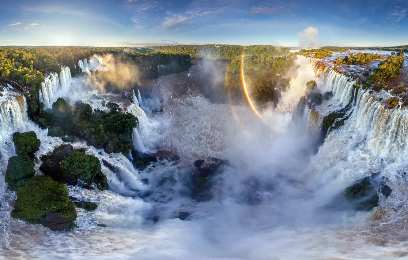 Photo wallpaper The Iguaçu Falls, Iguazu Falls, the border of Argentina and Brazil, Border of Argentina and …
