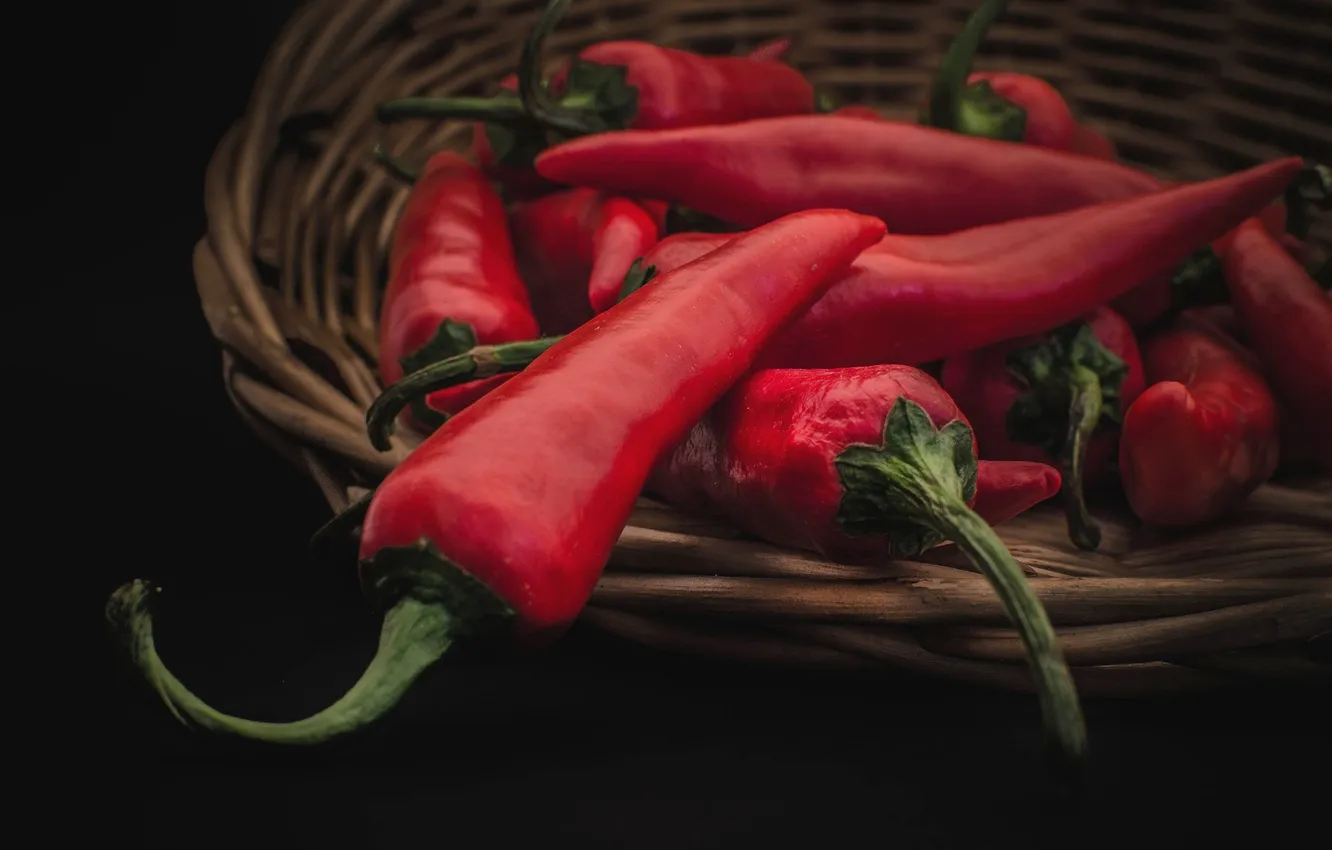 Photo wallpaper red, pepper, hot peppers, chili pepper