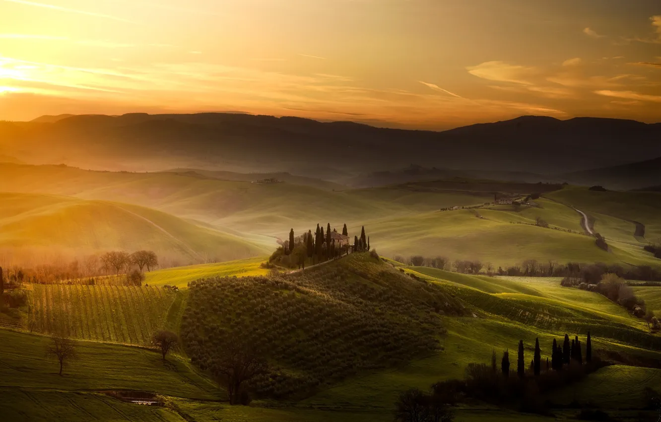 Photo wallpaper Italy, Tuscany, San Quirico d'orcia