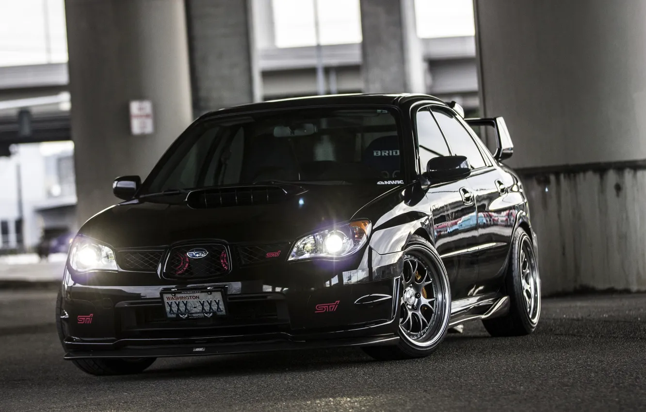 Photo wallpaper Subaru, Impreza, Black, WRX, STI, Black, Subaru, Impreza