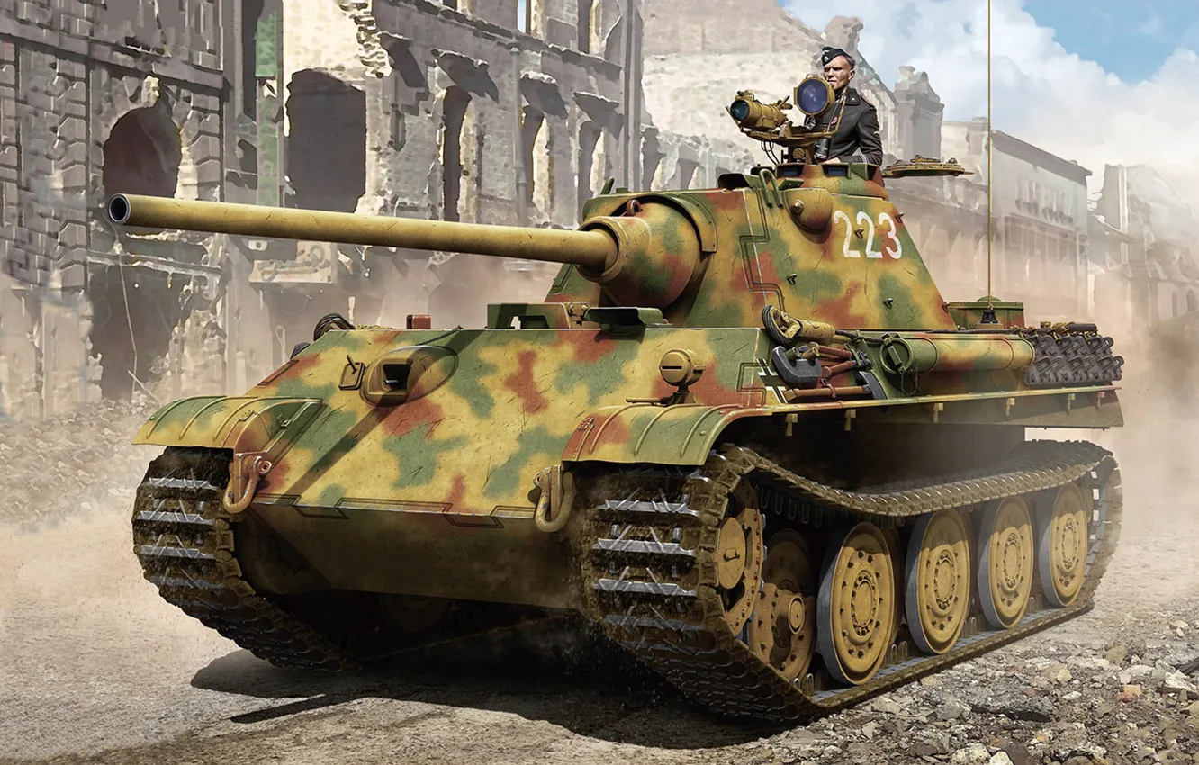 Photo wallpaper Germany, tank, average, Panther, Valery Petelin, the Waffen-SS, Waffen SS, Sd.Car.171