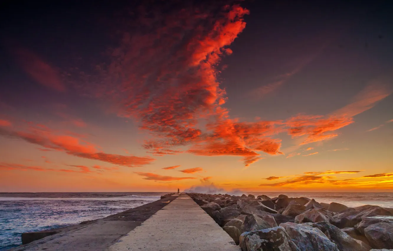 Wallpaper landscape, dawn, lighthouse, pierce, nature, the ocean, the ...