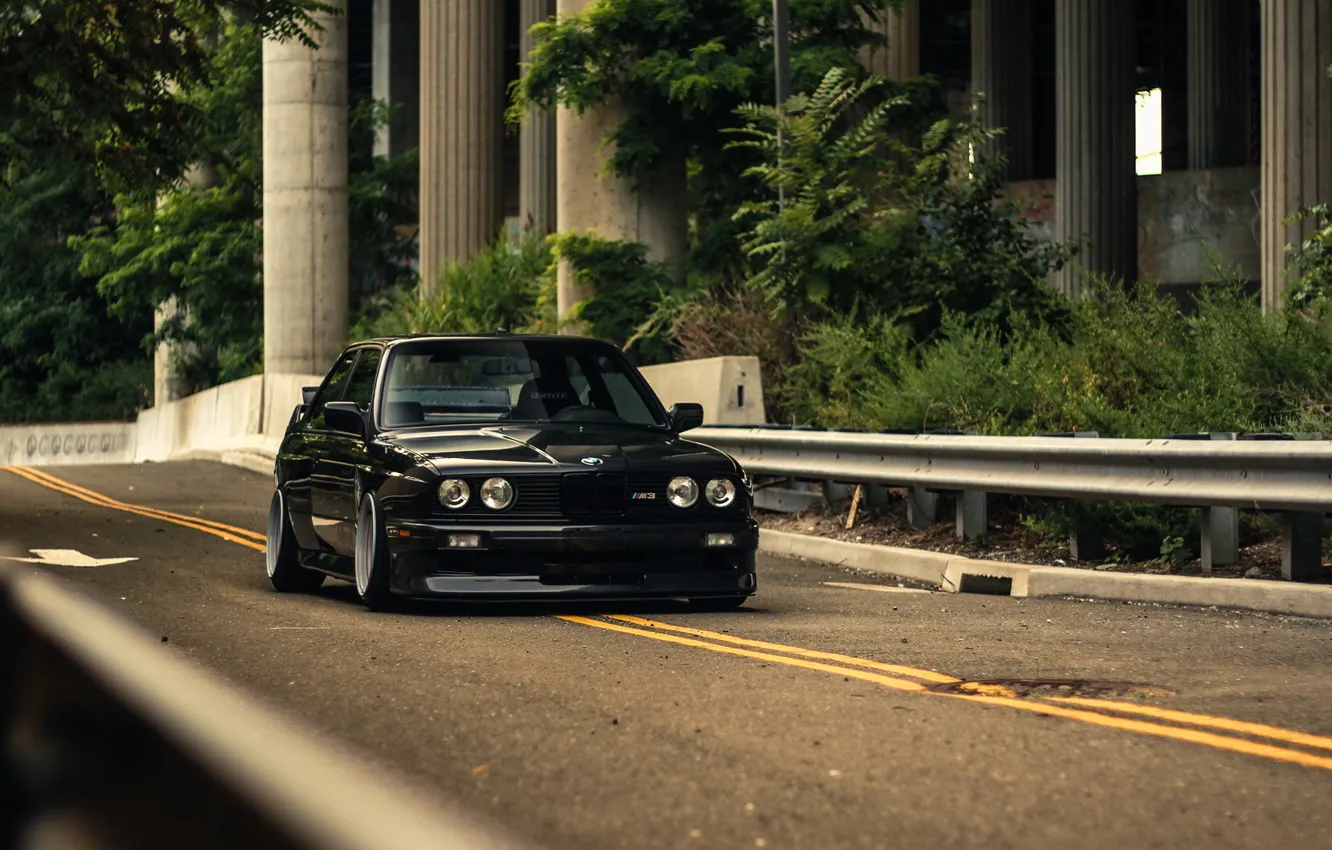 Photo wallpaper BMW, Black, Coupe, E30