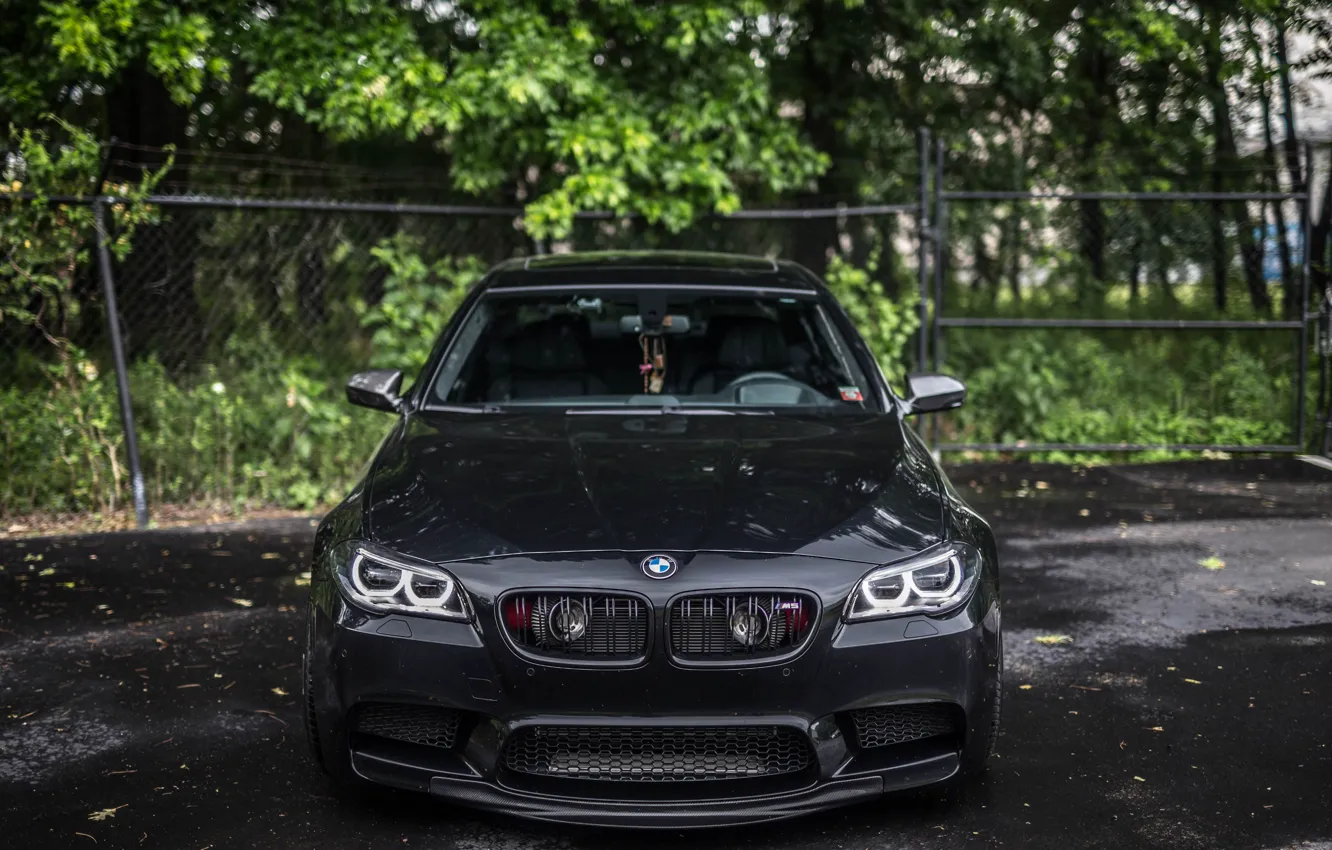 Photo wallpaper BMW, Front, Black, F10