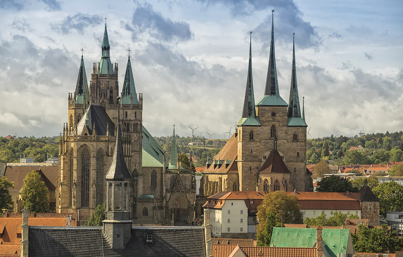Photo wallpaper Germany, Church, Cathedral, Erfurt