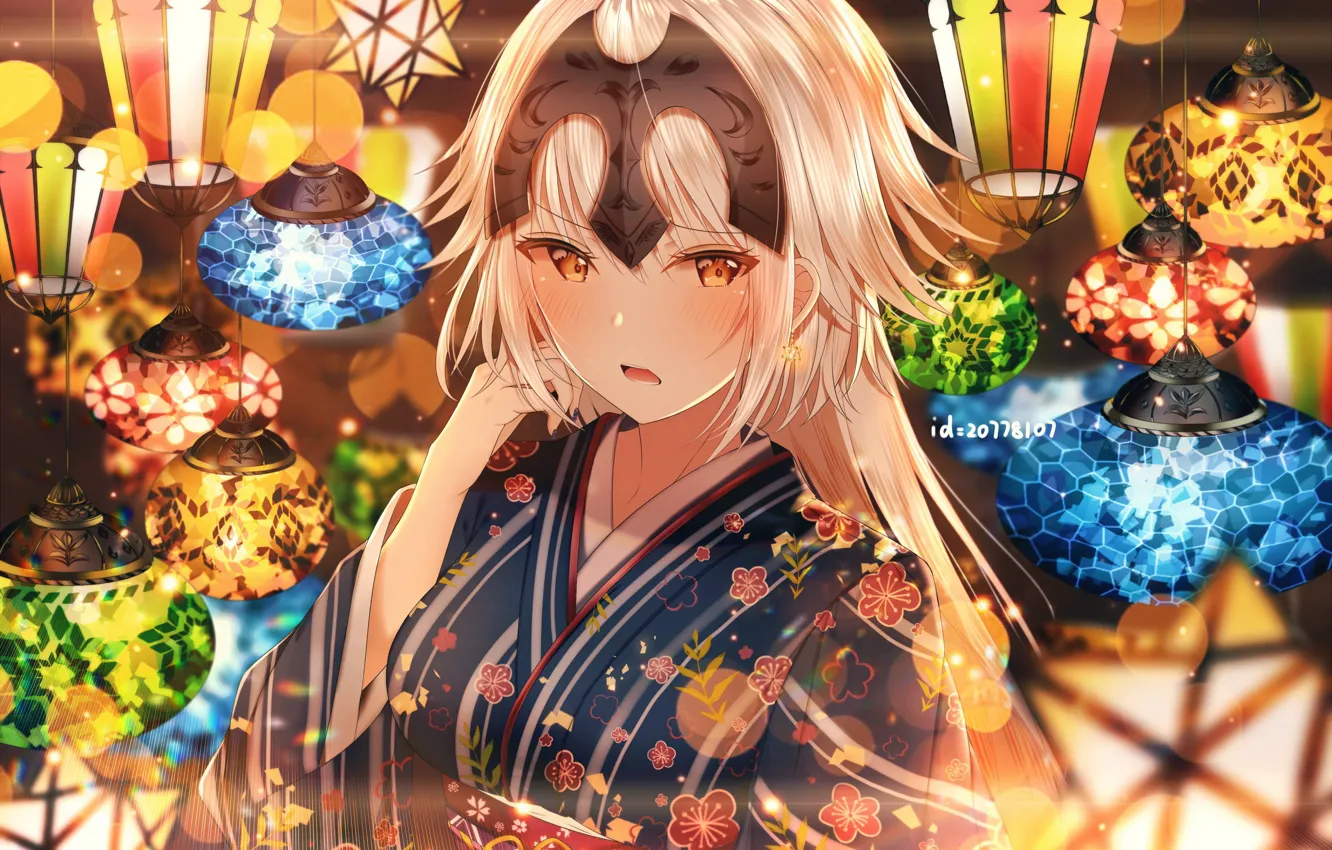 Photo wallpaper Girl, Art, Lanterns, Fate / Grand Order, The destiny of a great campaign