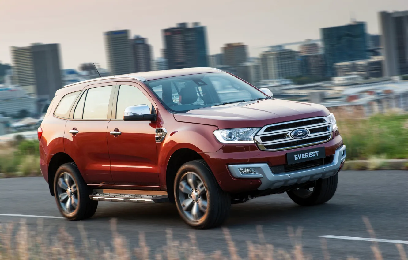 Photo wallpaper road, the city, Ford, Everest, Limited, 4WD, 2015