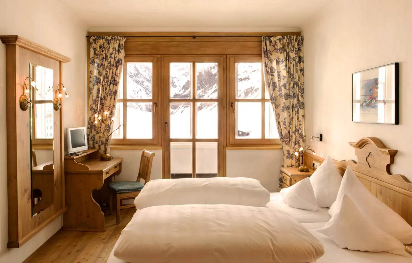 Photo wallpaper design, style, interior, cottage, living room, country house