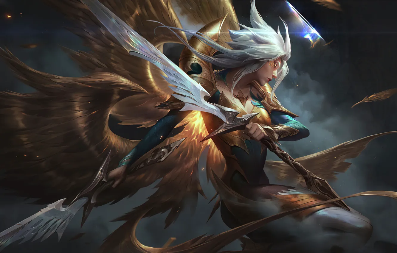 Photo wallpaper the game, art, Kayle, League_Of_Legends