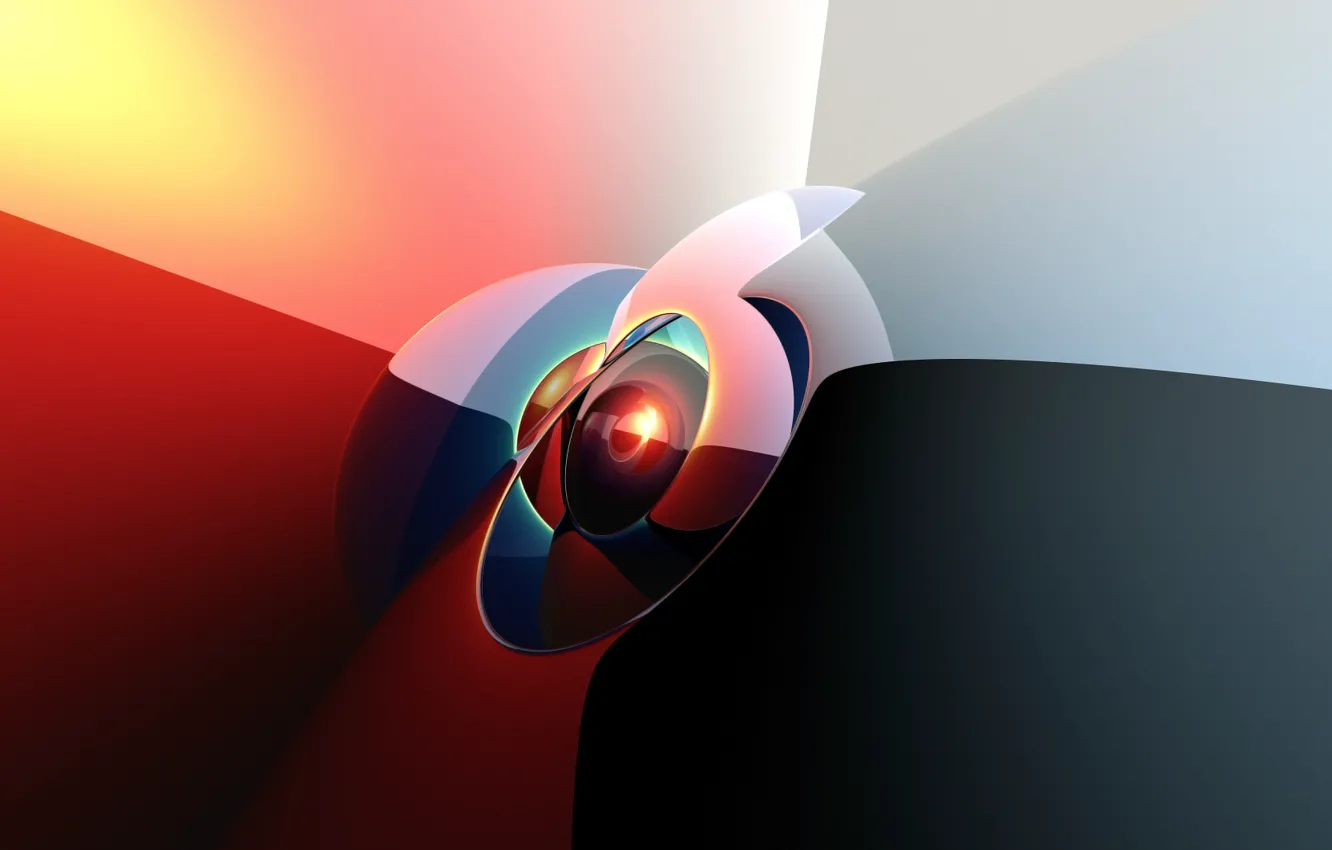 Photo wallpaper line, reflection, ball, center
