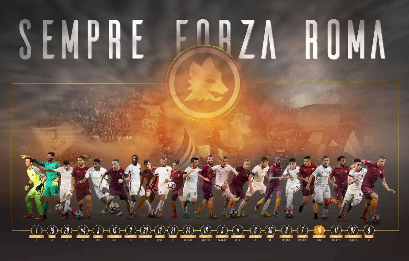 Photo wallpaper wallpaper, sport, team, football, AS Roma, players