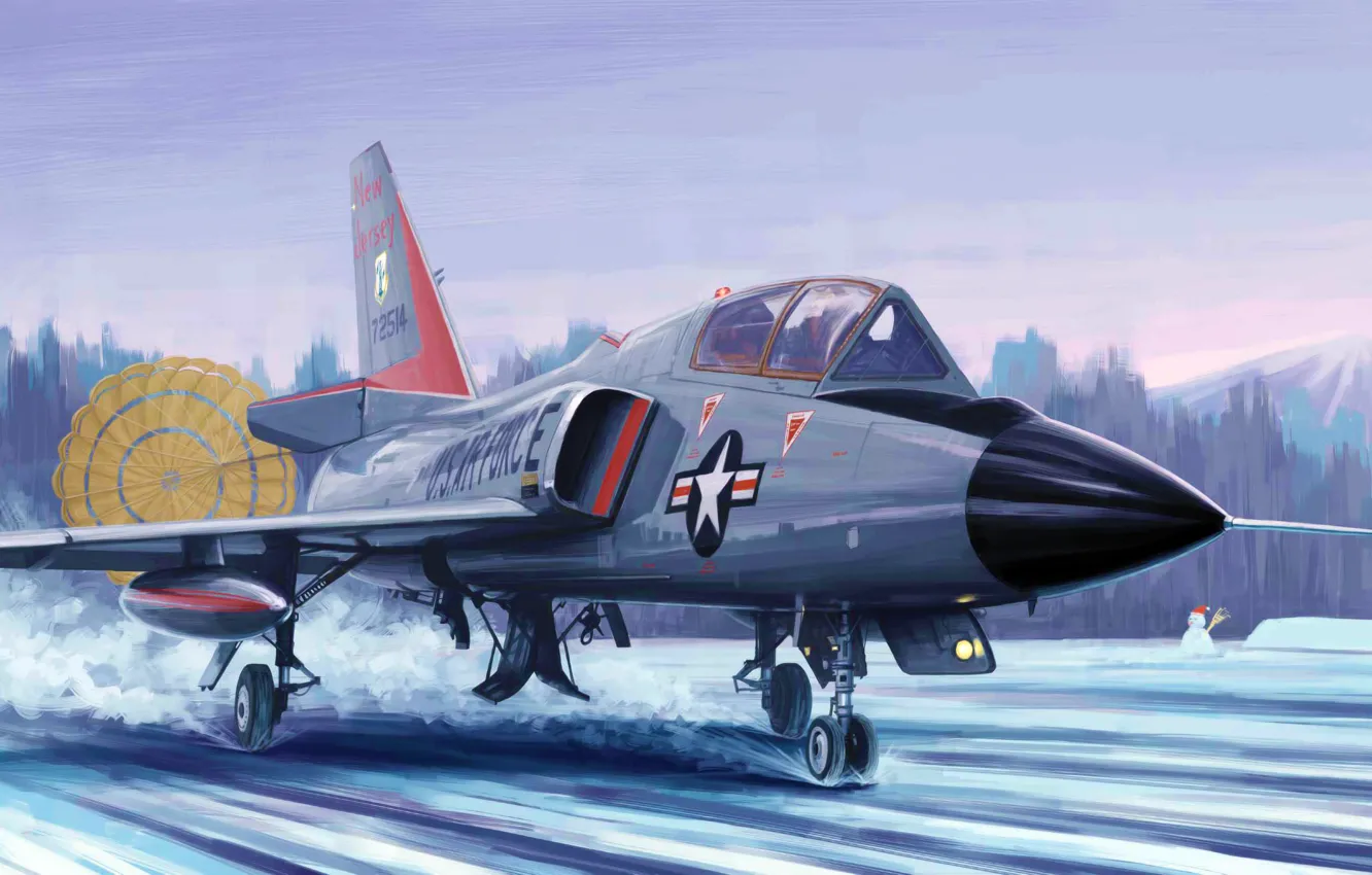 Photo wallpaper art, painting, jet, Convair F-106 Delta Dart