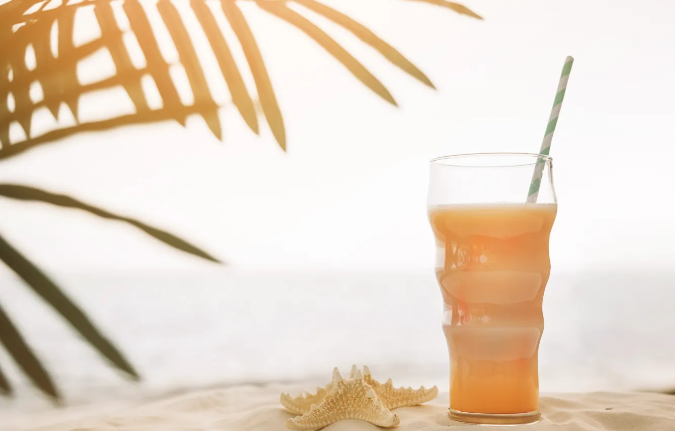 Photo wallpaper sand, sea, beach, summer, stay, cocktail, summer, beach