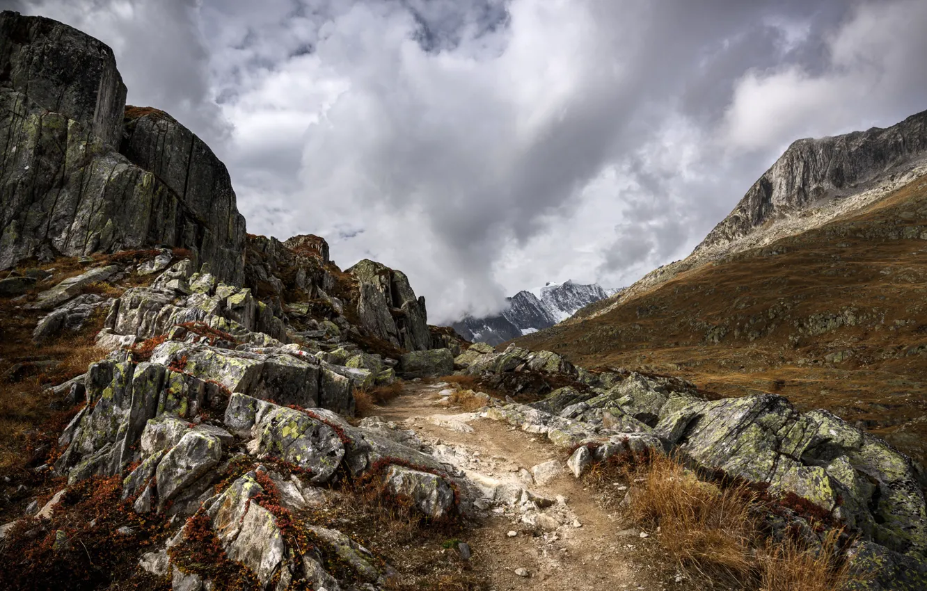 Photo wallpaper mountains, stones, Switzerland, Alps