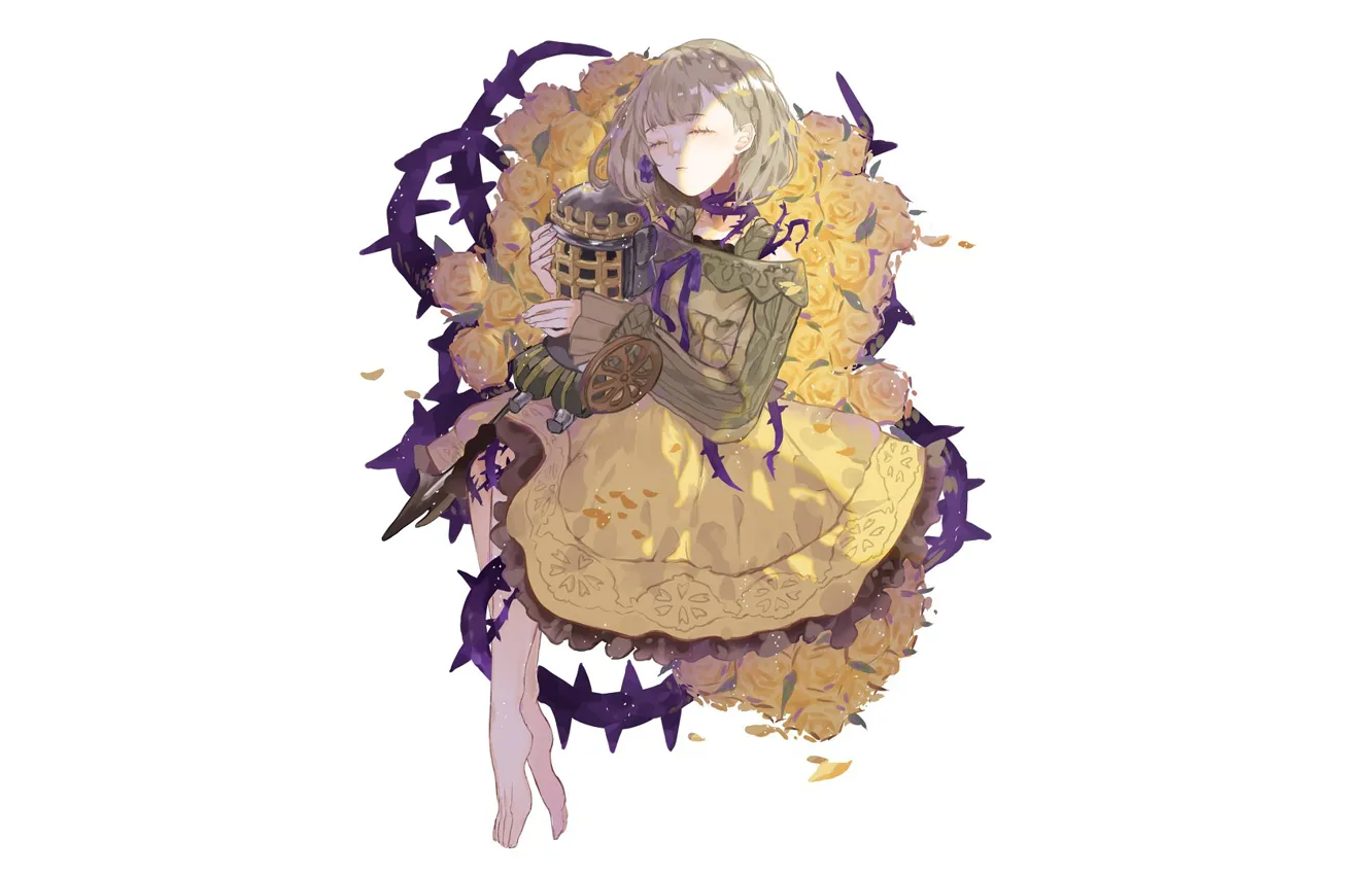 Photo wallpaper girl, toy, roses, Sinoalice, Ibarahime