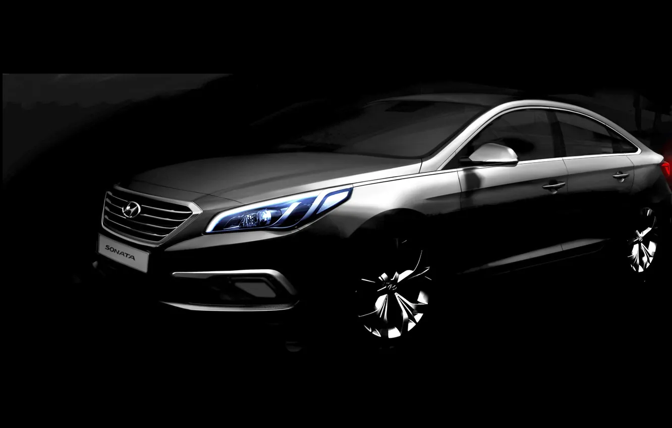 Photo wallpaper Hyundai, teaser, Hyundai, Sonata, Sonata