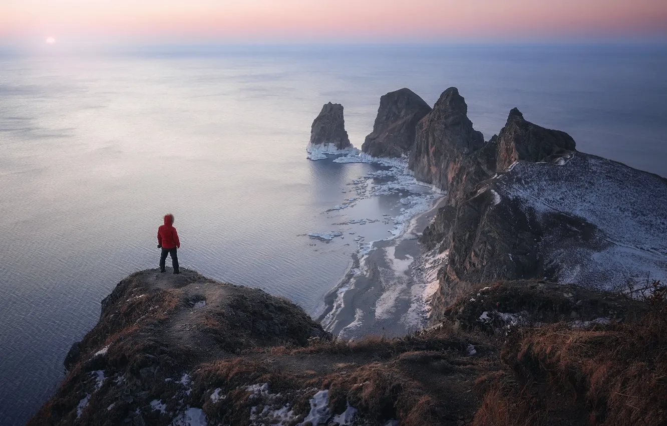 Photo wallpaper sea, rocks, shore