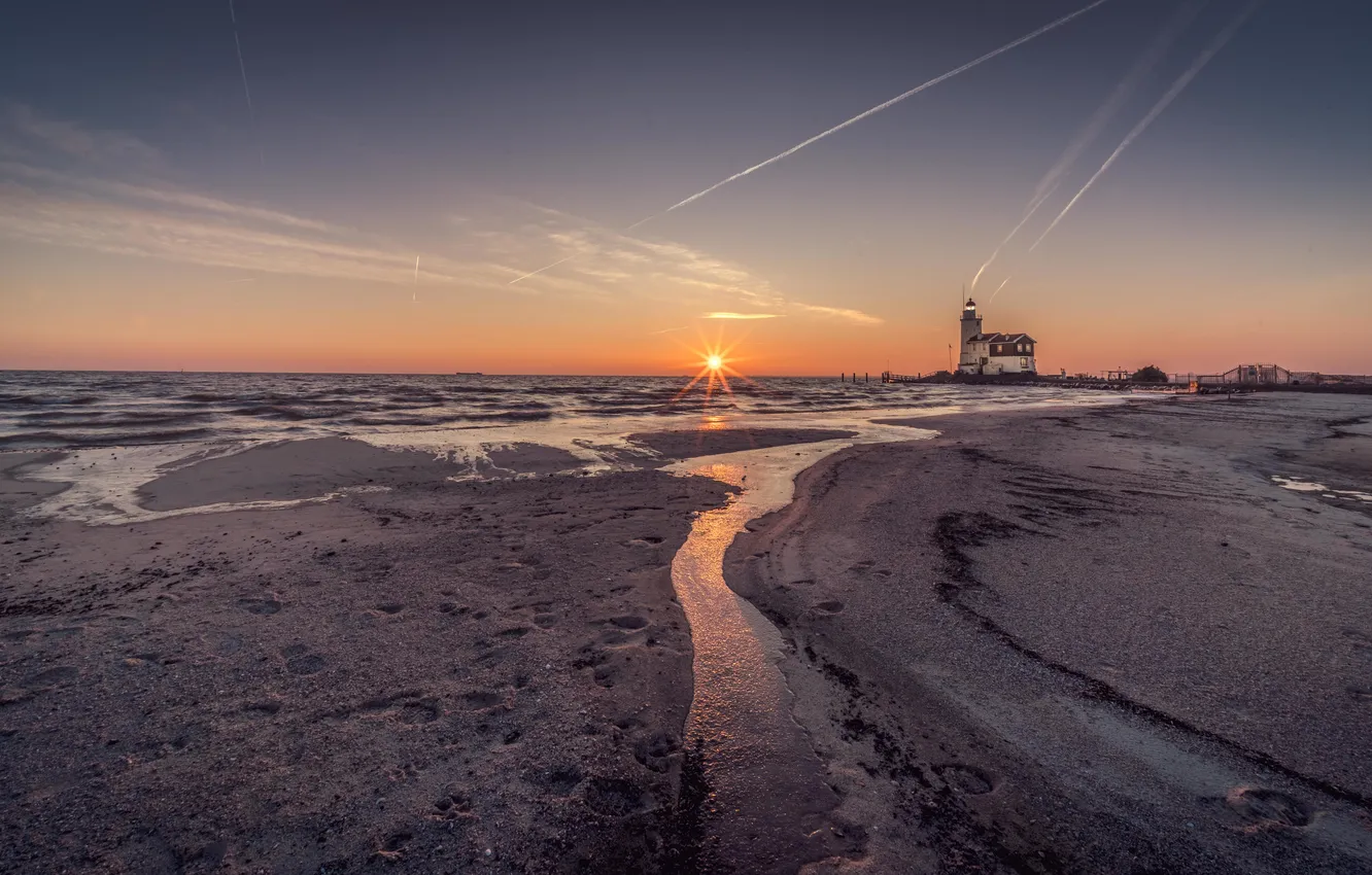 Photo wallpaper sea, coast, lighthouse
