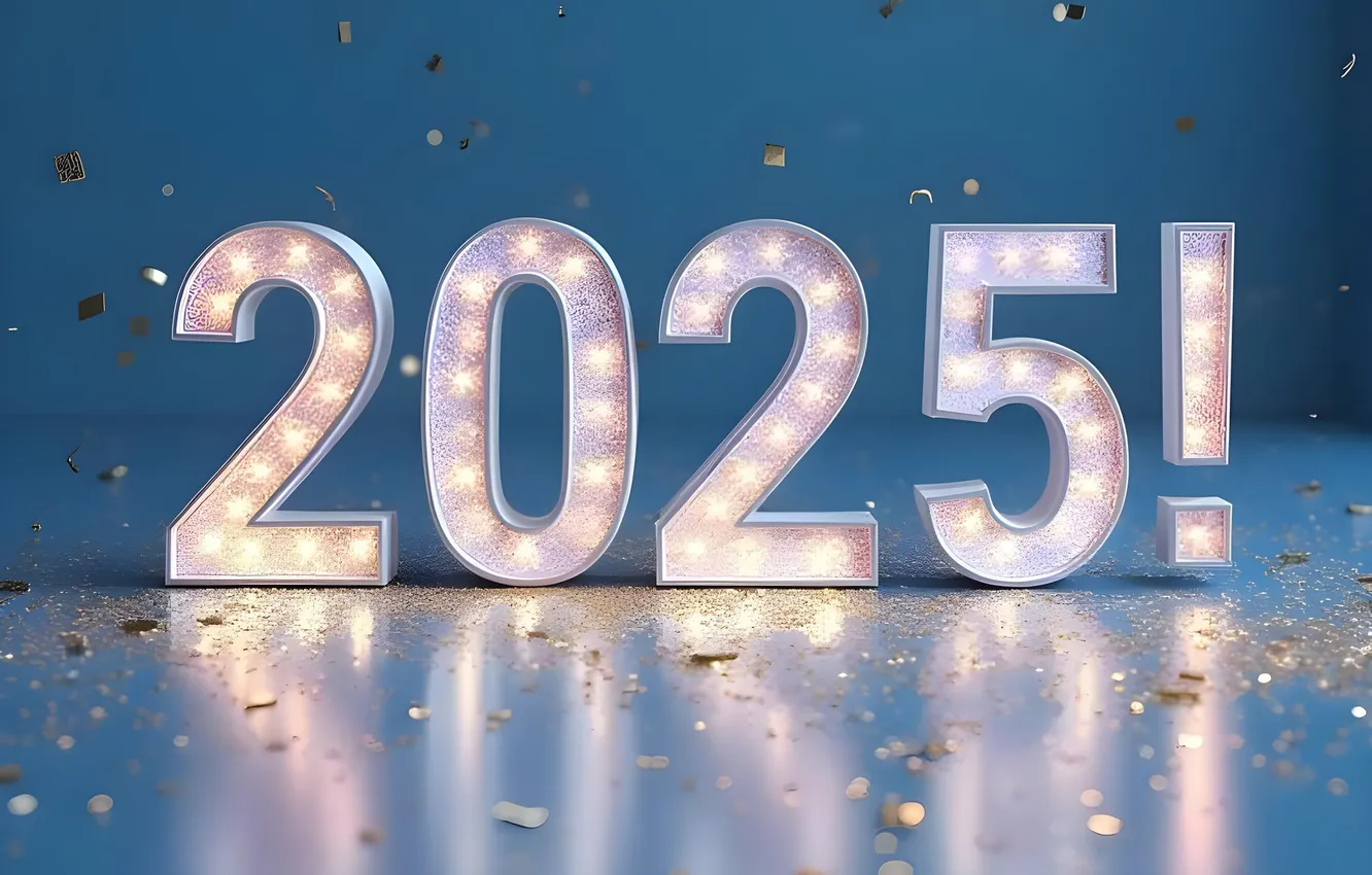 Photo wallpaper new year, figures, date, 2025, New Year 2025