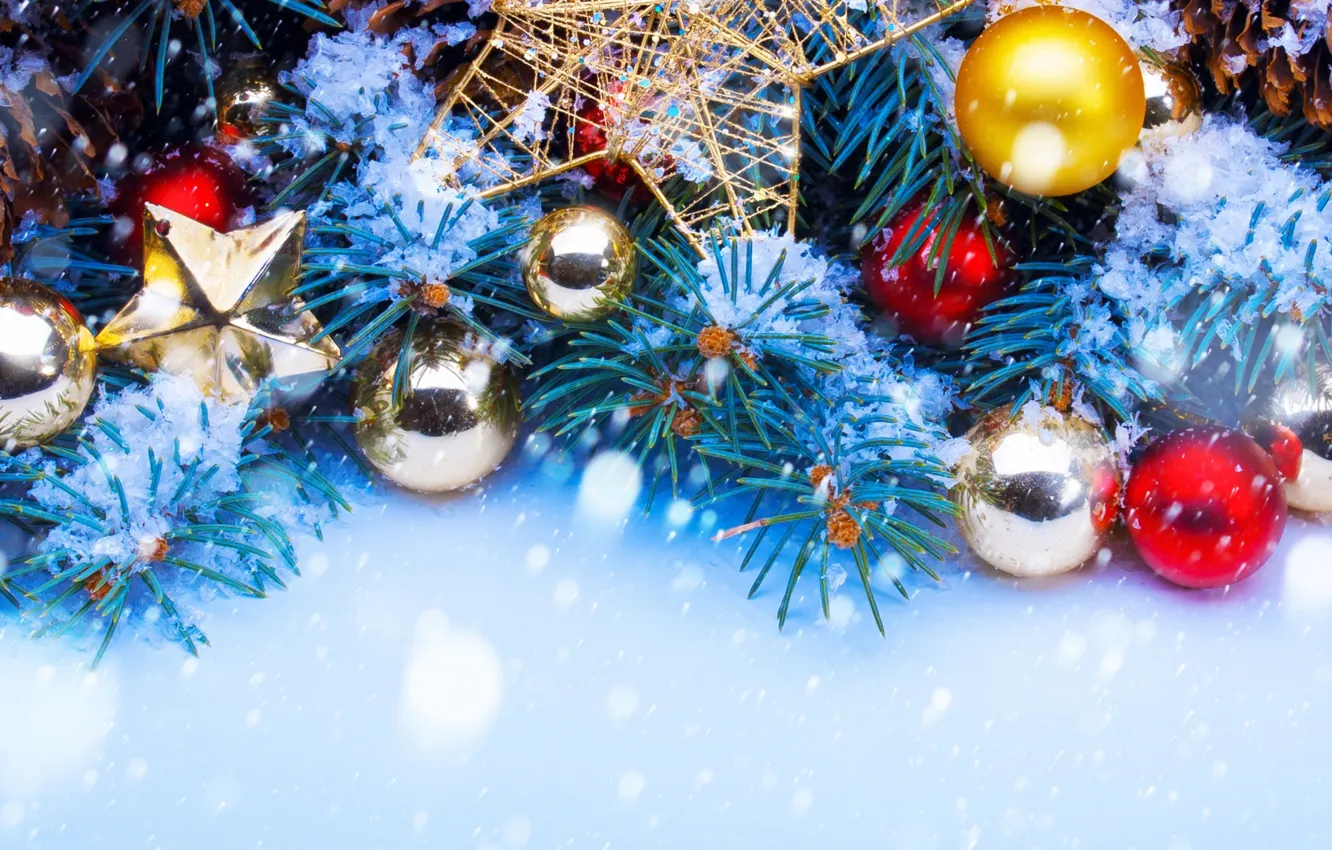 Photo wallpaper tree, new year, Christmas, Christmas toys