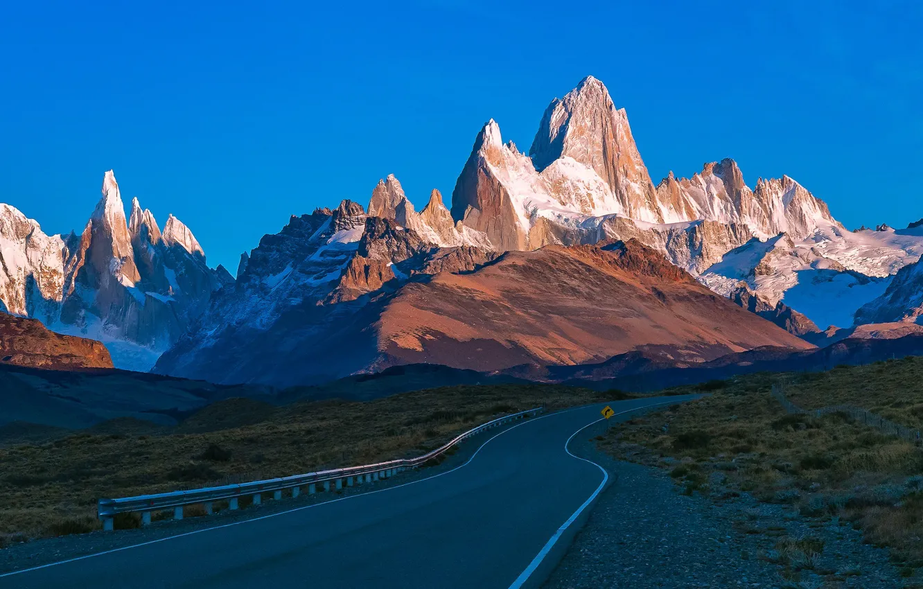 Photo wallpaper road, mountains, Argentina, Santa Cruz