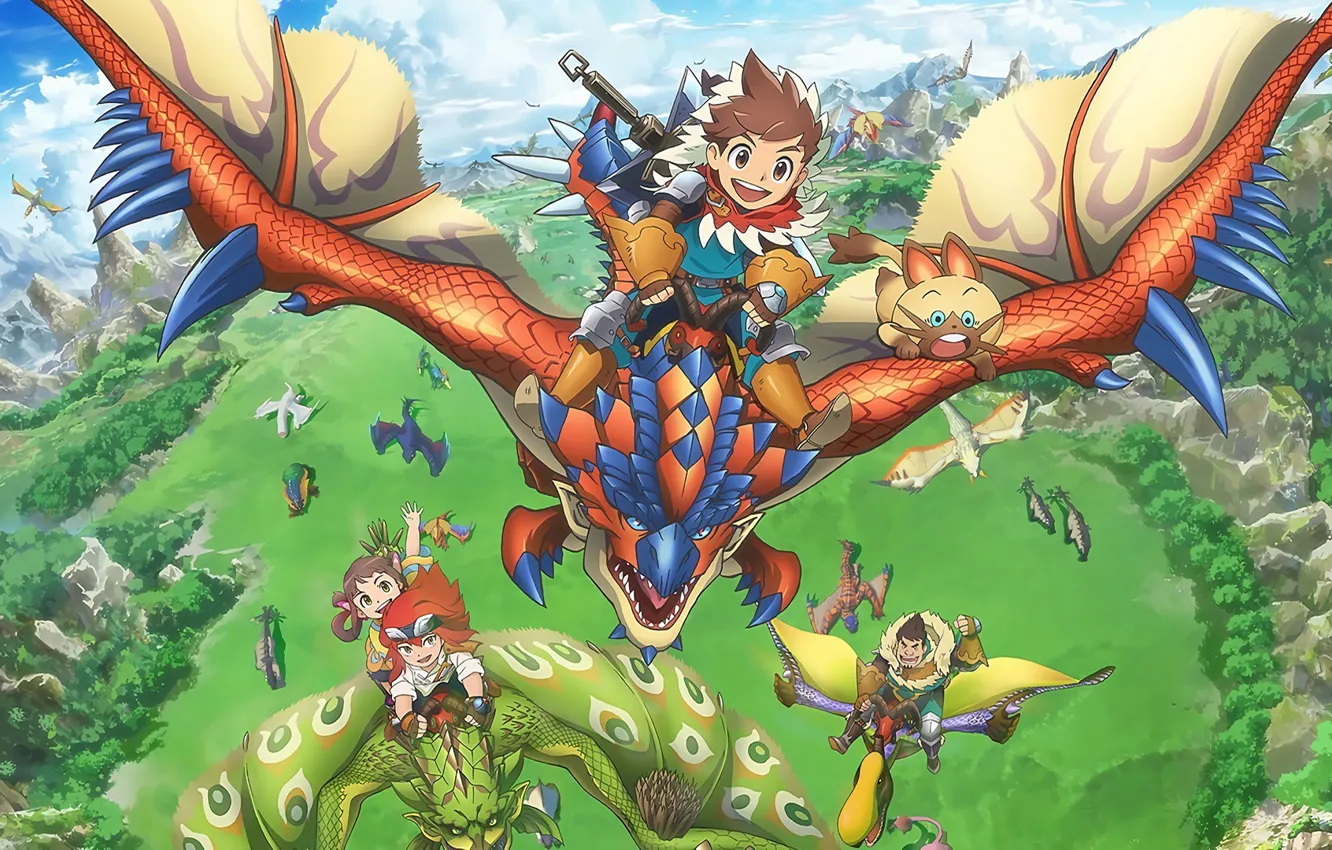 Photo wallpaper girl, sword, game, armor, sky, Predator, woman, anime