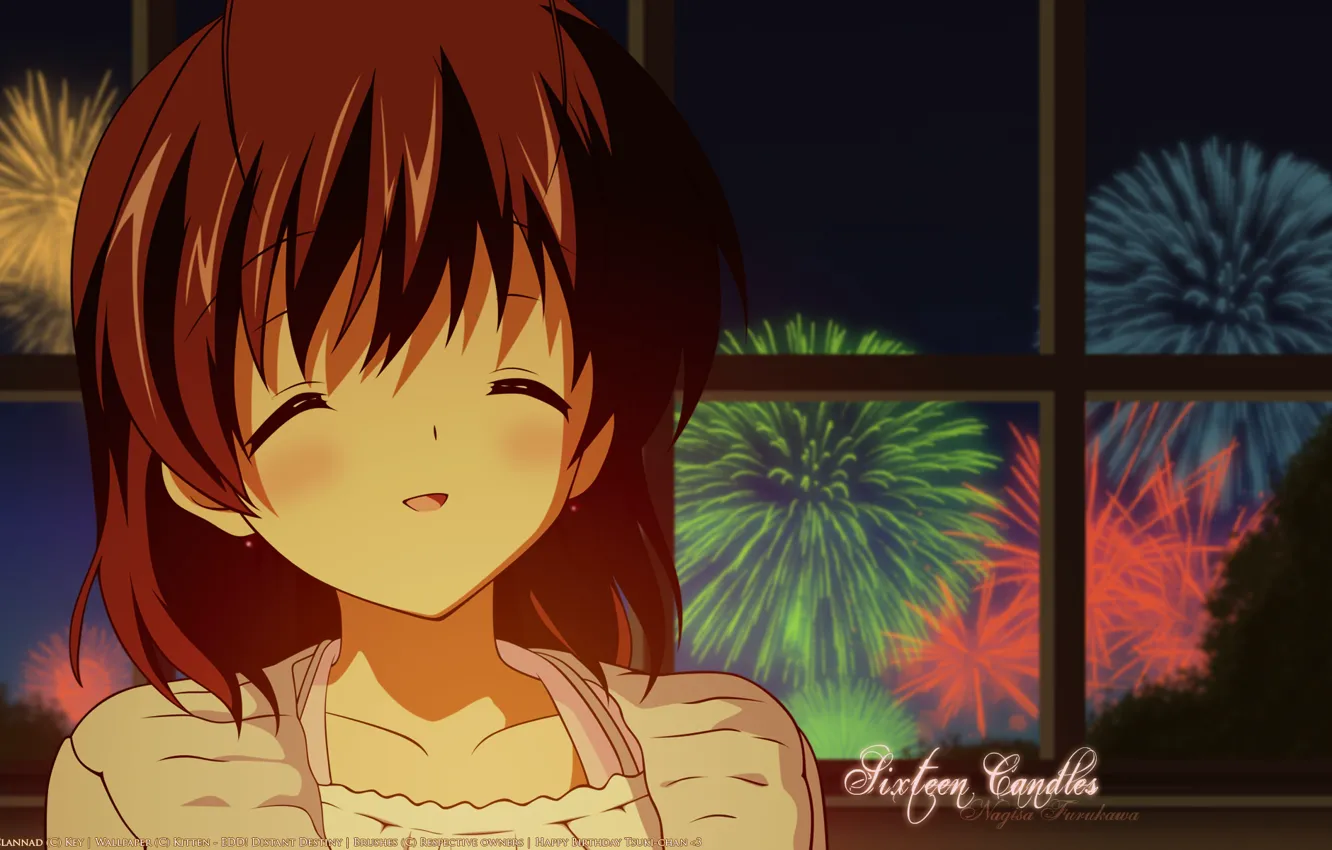 Photo wallpaper fireworks, Clannad, Clannad, Nagisa Furukawa