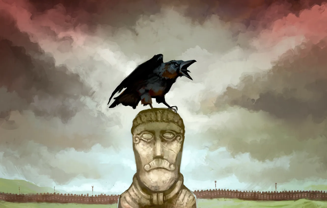 Photo wallpaper war, one, figure, Raven, idols, army, the Scandinavians, JonHodgson