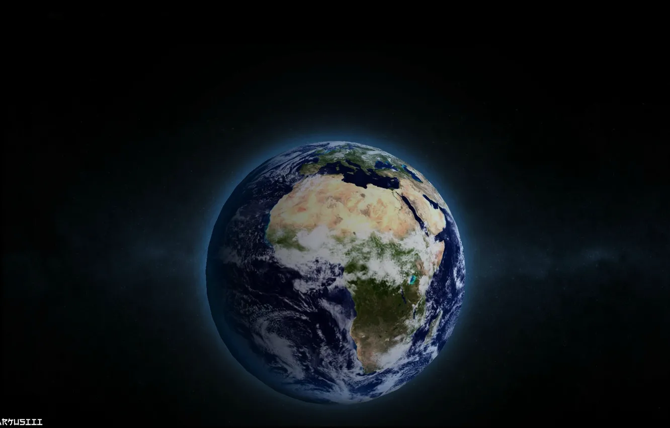 Photo wallpaper space, light, darkness, earth, the world, blue planet, Terra